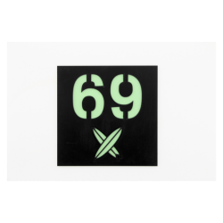 Plaque numéro de maison adhésive personnalisée motif surf vert et noir mat