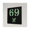 Plaque numéro de maison adhésive personnalisée motif surf vert et noir mat