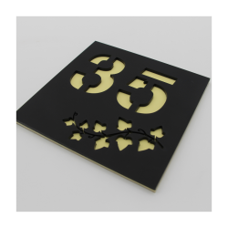 Numéro de maison coloré adhésif extérieur motif lierre