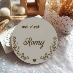 Panneau de naissance  - Fleurs et coeur